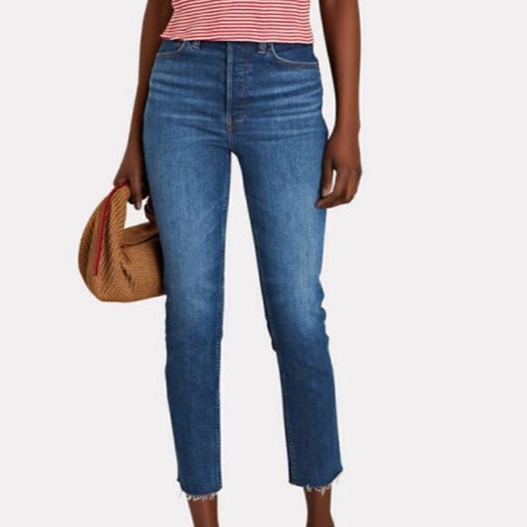 Re/Done Originals - High-Rise Ankle Crop Jeans - Size: 30 - Picture 1 of 9